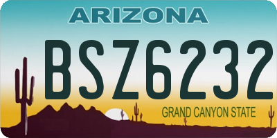 AZ license plate BSZ6232