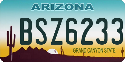 AZ license plate BSZ6233