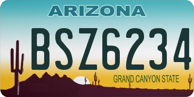 AZ license plate BSZ6234