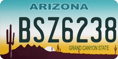 AZ license plate BSZ6238