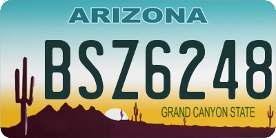 AZ license plate BSZ6248