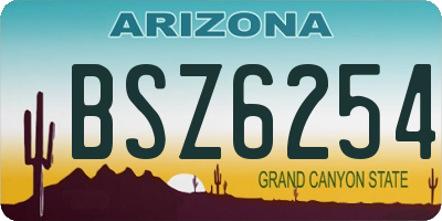 AZ license plate BSZ6254