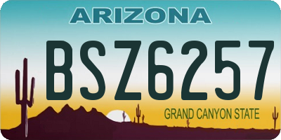 AZ license plate BSZ6257