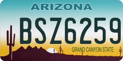 AZ license plate BSZ6259