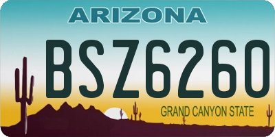 AZ license plate BSZ6260