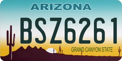 AZ license plate BSZ6261