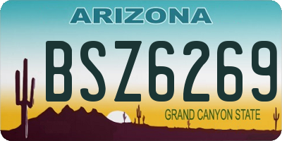 AZ license plate BSZ6269