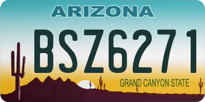 AZ license plate BSZ6271