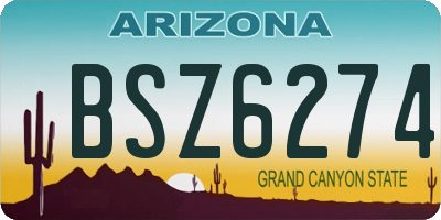 AZ license plate BSZ6274