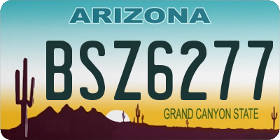 AZ license plate BSZ6277