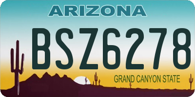 AZ license plate BSZ6278