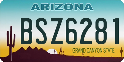 AZ license plate BSZ6281