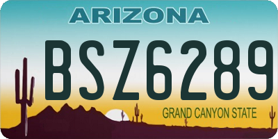 AZ license plate BSZ6289