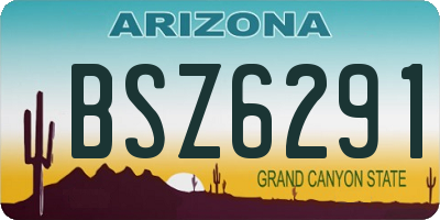 AZ license plate BSZ6291