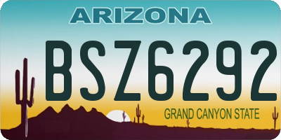 AZ license plate BSZ6292