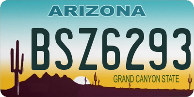 AZ license plate BSZ6293