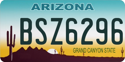 AZ license plate BSZ6296