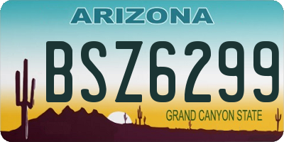 AZ license plate BSZ6299