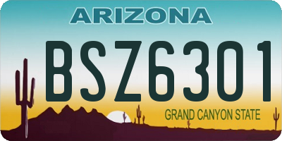 AZ license plate BSZ6301