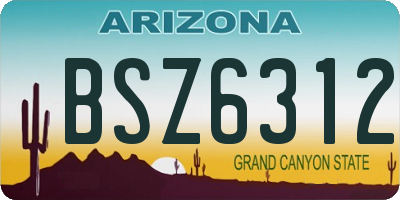 AZ license plate BSZ6312