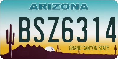 AZ license plate BSZ6314