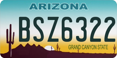 AZ license plate BSZ6322