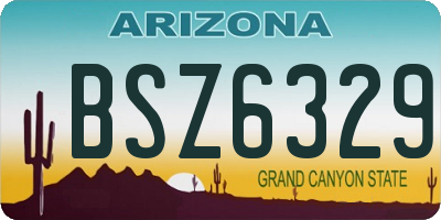 AZ license plate BSZ6329