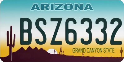 AZ license plate BSZ6332