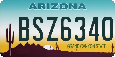 AZ license plate BSZ6340