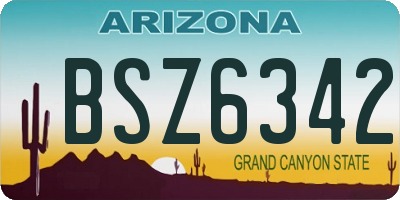 AZ license plate BSZ6342