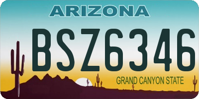 AZ license plate BSZ6346