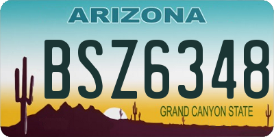 AZ license plate BSZ6348