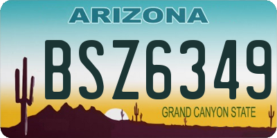 AZ license plate BSZ6349