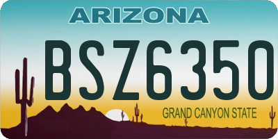 AZ license plate BSZ6350