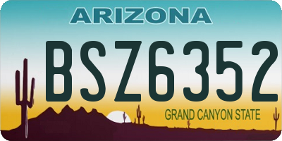 AZ license plate BSZ6352