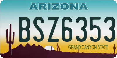 AZ license plate BSZ6353