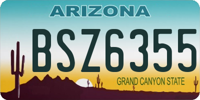 AZ license plate BSZ6355