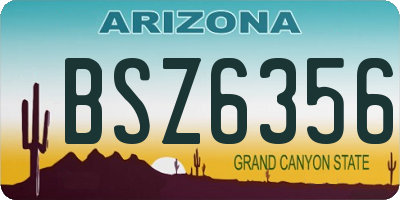 AZ license plate BSZ6356