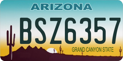 AZ license plate BSZ6357