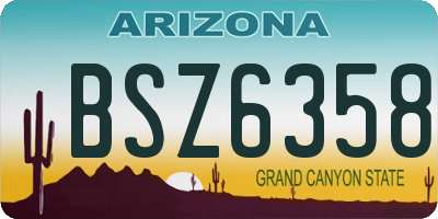 AZ license plate BSZ6358