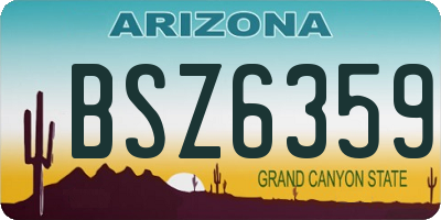 AZ license plate BSZ6359