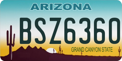 AZ license plate BSZ6360