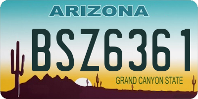 AZ license plate BSZ6361