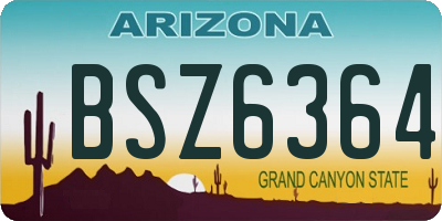 AZ license plate BSZ6364