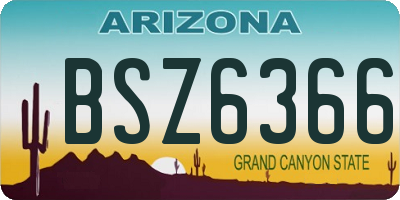 AZ license plate BSZ6366