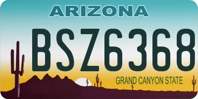 AZ license plate BSZ6368