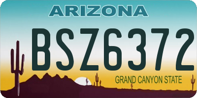 AZ license plate BSZ6372