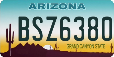 AZ license plate BSZ6380