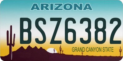 AZ license plate BSZ6382