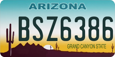 AZ license plate BSZ6386